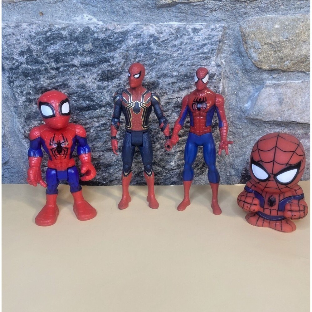 Spider Man Action Figures Lot of 4pcs Marvel Superhero Toy Collection 3.5" to 6"
